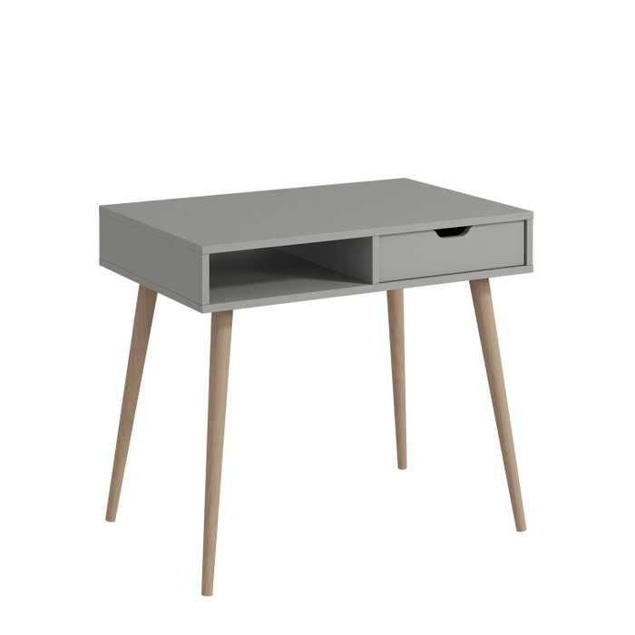 Hanah Home Mesa de Estudio Gris y Madera con Estantes
